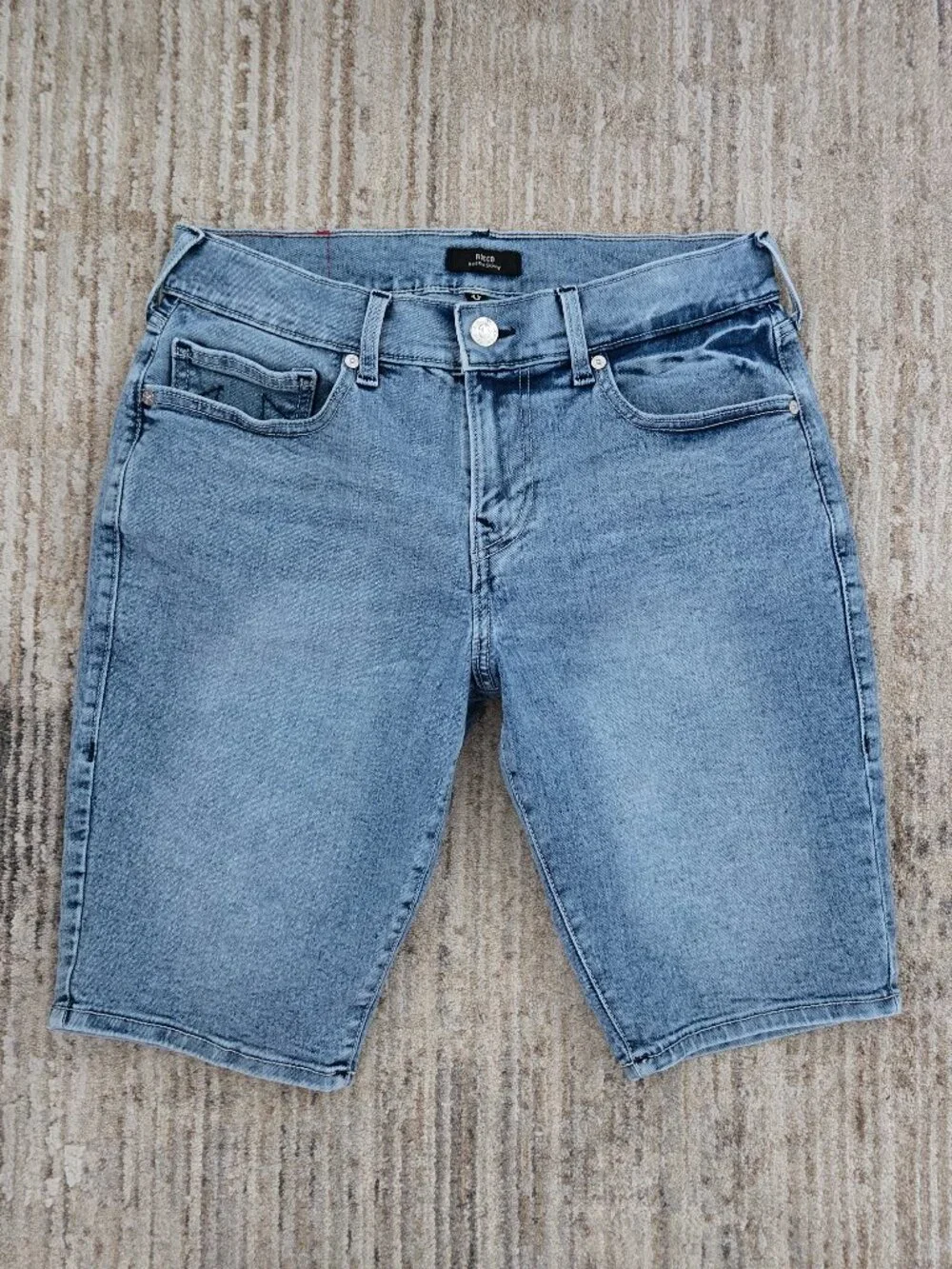 True Religion Rocco Relaxed Skinny Jean Shorts Mens Medium Wash Jorts Stretch 30